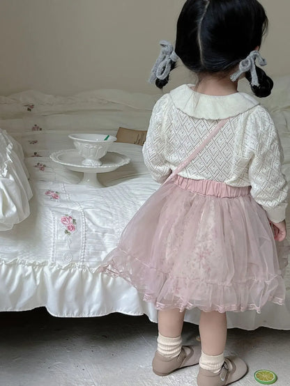 スカート キッズスカート チュチュチュールフラワーシアーガーリースカート【mh0008914】