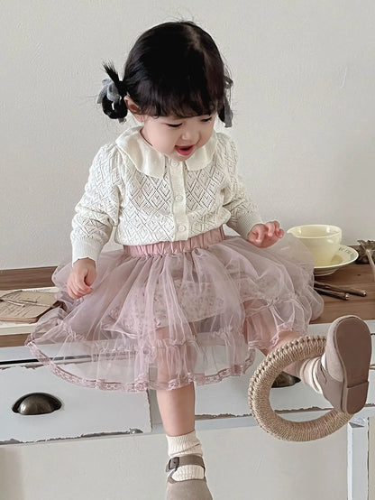 スカート キッズスカート チュチュチュールフラワーシアーガーリースカート【mh0008914】