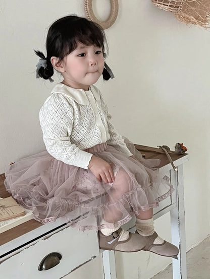 スカート キッズスカート チュチュチュールフラワーシアーガーリースカート【mh0008914】