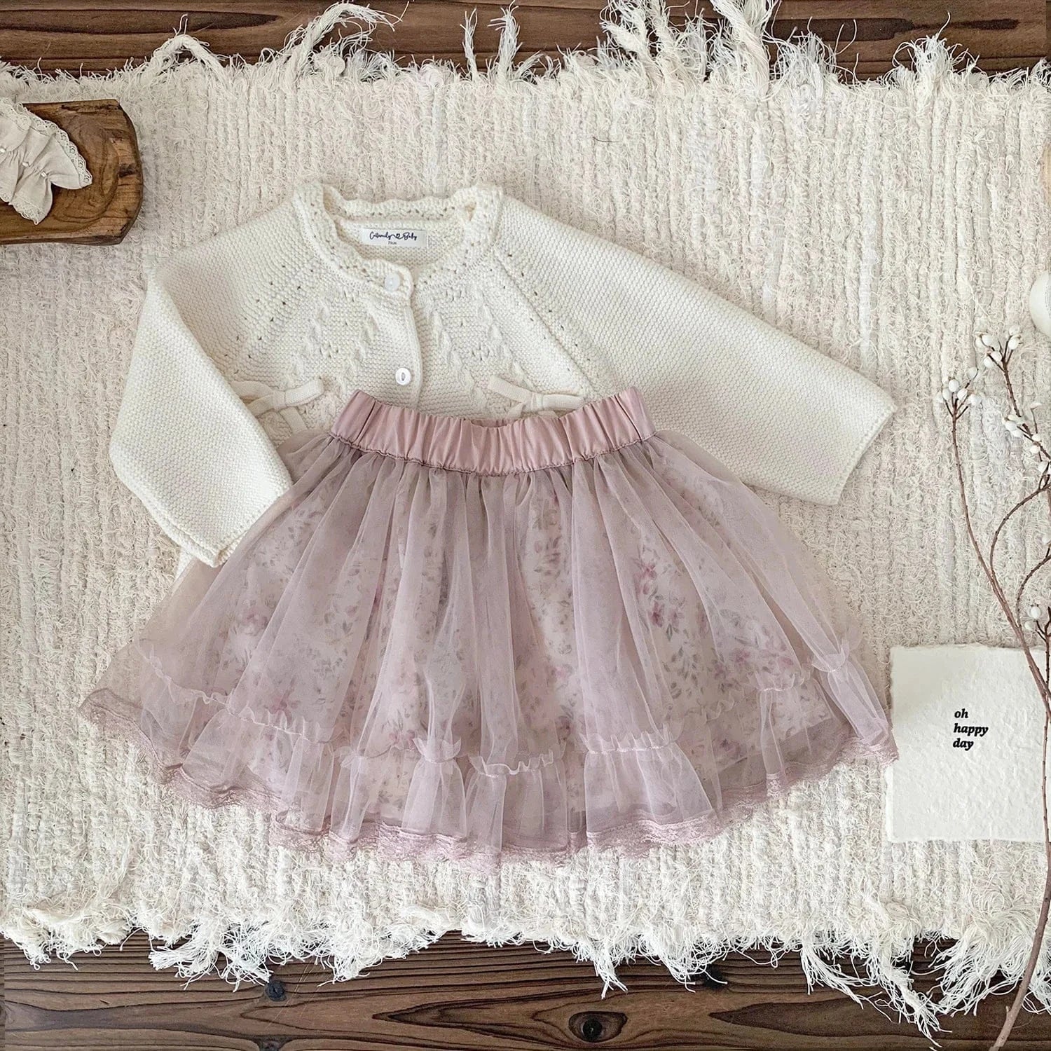 スカート キッズスカート チュチュチュールフラワーシアーガーリースカート【mh0008914】