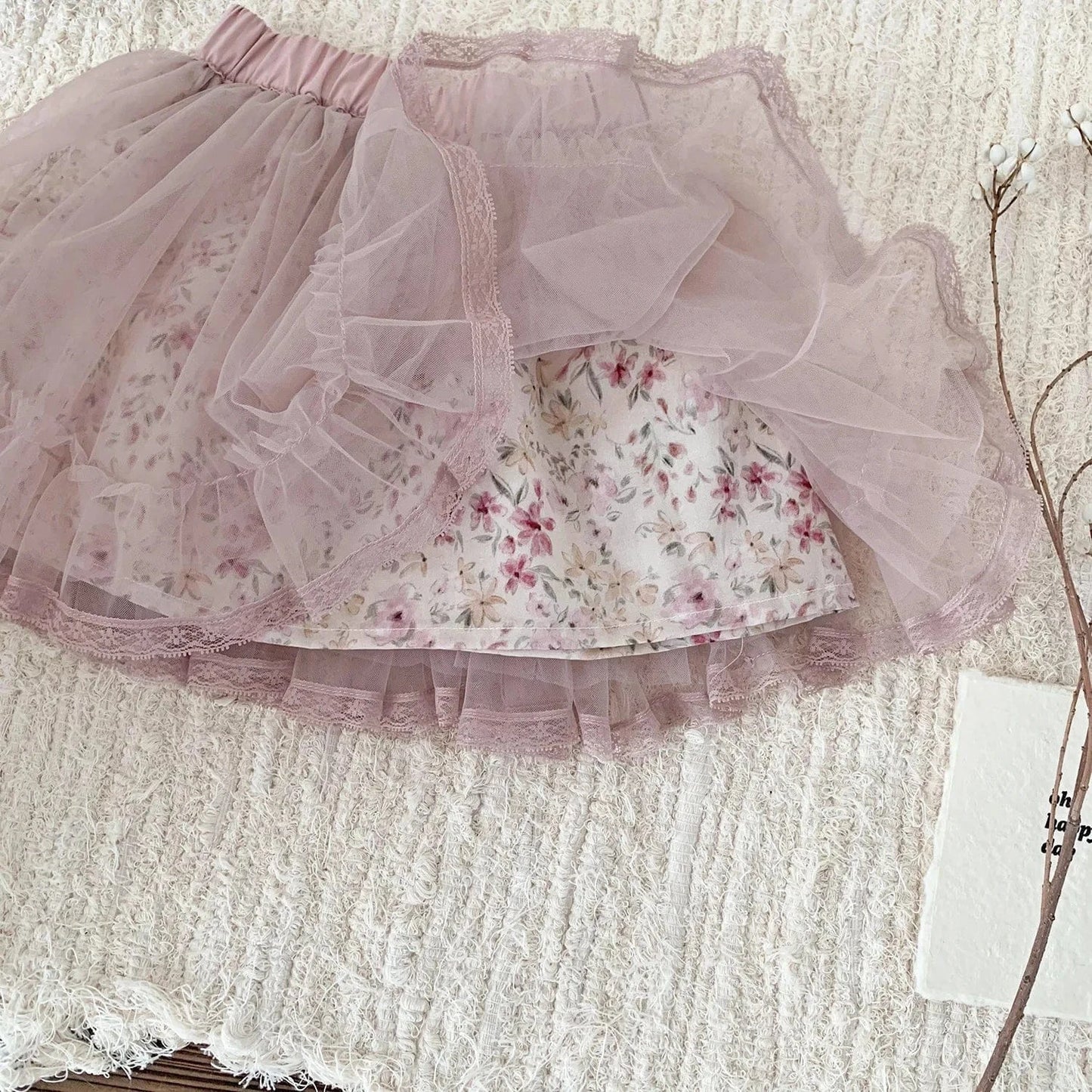 スカート キッズスカート チュチュチュールフラワーシアーガーリースカート【mh0008914】