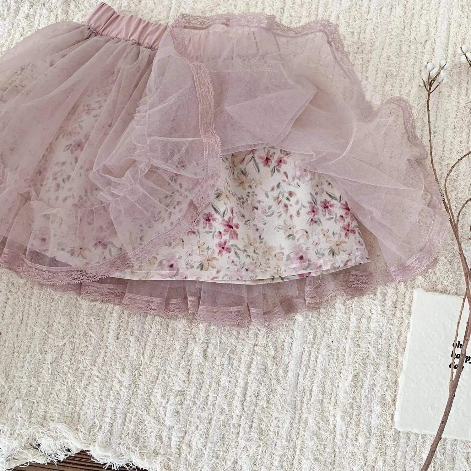 スカート キッズスカート チュチュチュールフラワーシアーガーリースカート【mh0008914】