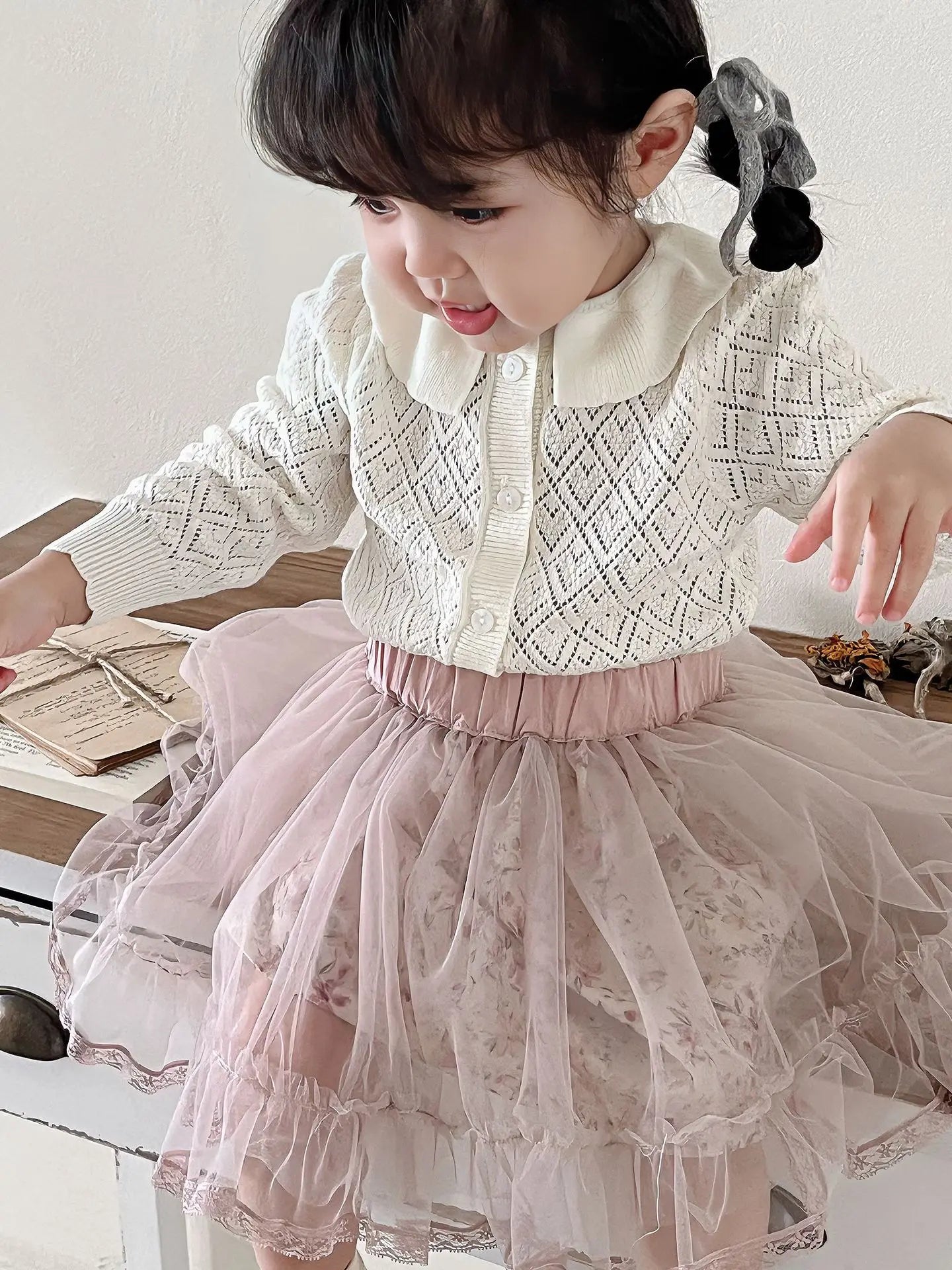 スカート キッズスカート チュチュチュールフラワーシアーガーリースカート【mh0008914】