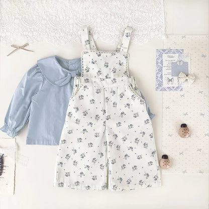 サロペットパンツ・サスペンダーパンツ ベビーキッズサロペット フラワー小花柄プリントサスペンダーパンツオーバーオール【mh0008916】