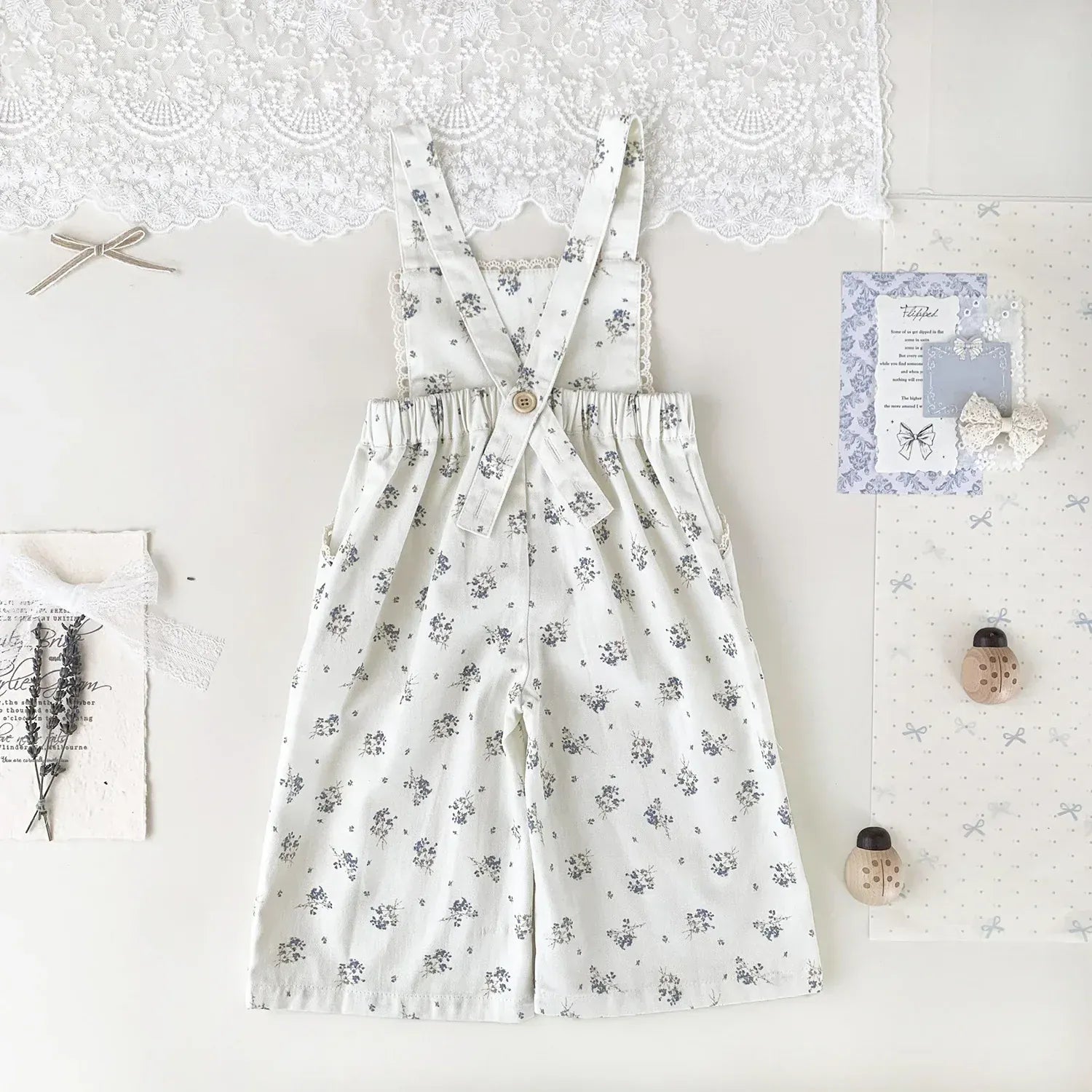 サロペットパンツ・サスペンダーパンツ ベビーキッズサロペット フラワー小花柄プリントサスペンダーパンツオーバーオール【mh0008916】