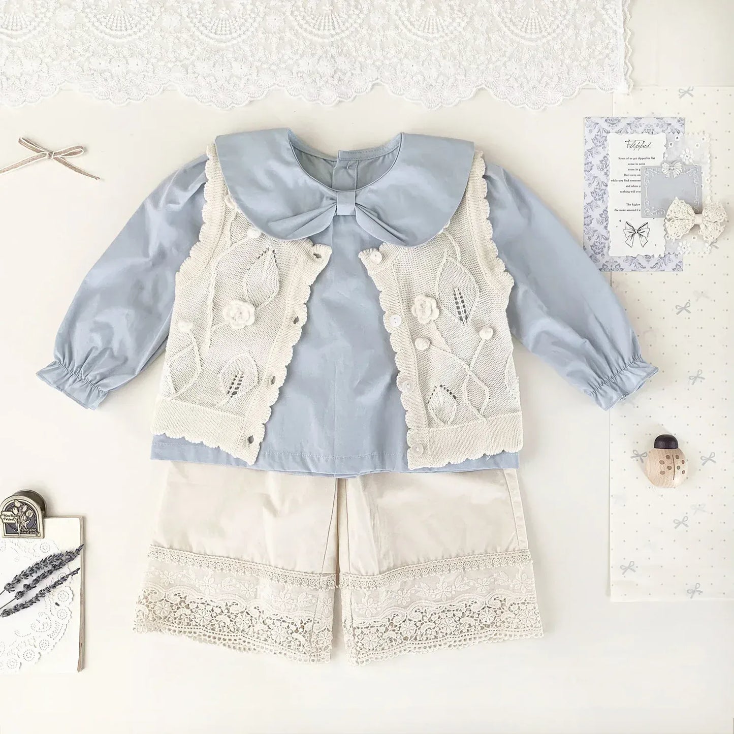 ロングパンツ・スウェットパンツ ベビーキッズパンツ 裾レースワイドルーズロングパンツ【mh0008917】