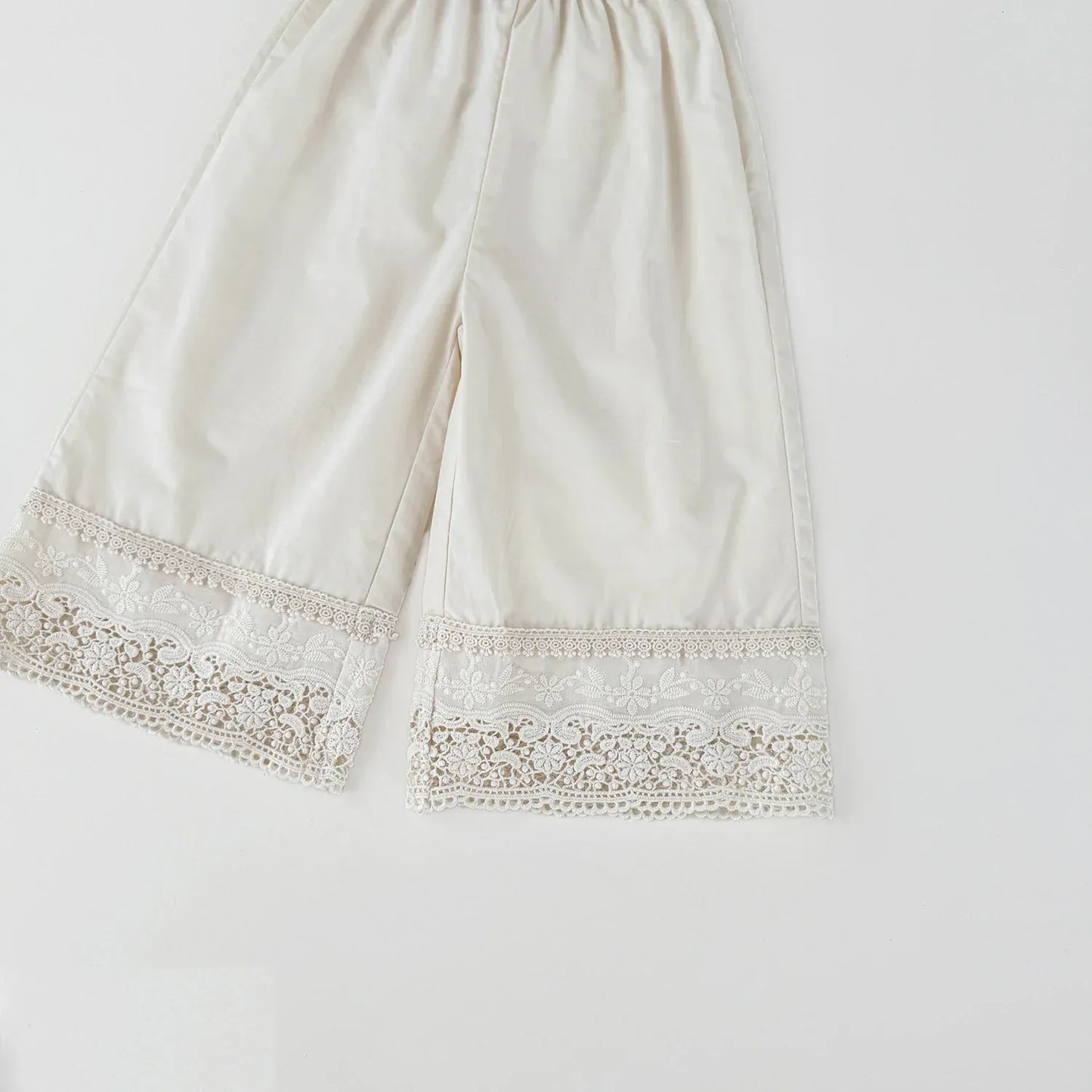 ロングパンツ・スウェットパンツ ベビーキッズパンツ 裾レースワイドルーズロングパンツ【mh0008917】