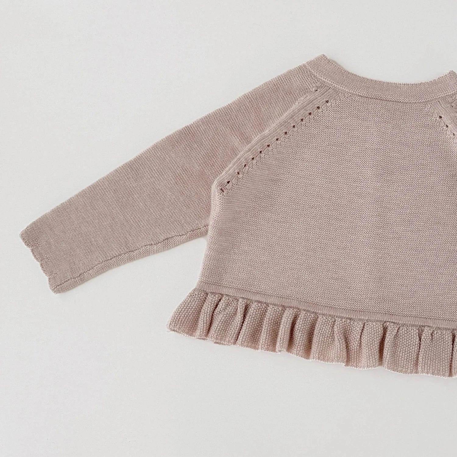 カーディガン・パーカー ベビーキッズカーディガン 裾フリルニット長袖ボレロカーディガン【mh0008920】