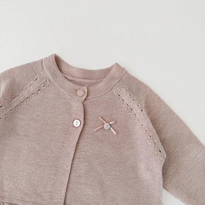 カーディガン・パーカー ベビーキッズカーディガン 裾フリルニット長袖ボレロカーディガン【mh0008920】