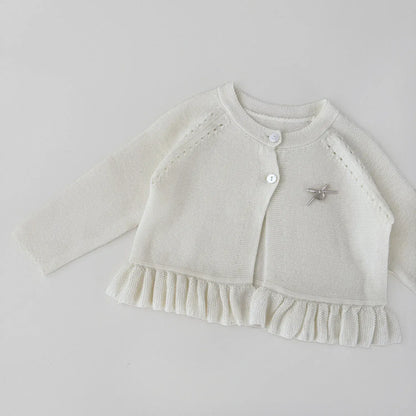 カーディガン・パーカー ベビーキッズカーディガン 裾フリルニット長袖ボレロカーディガン【mh0008920】