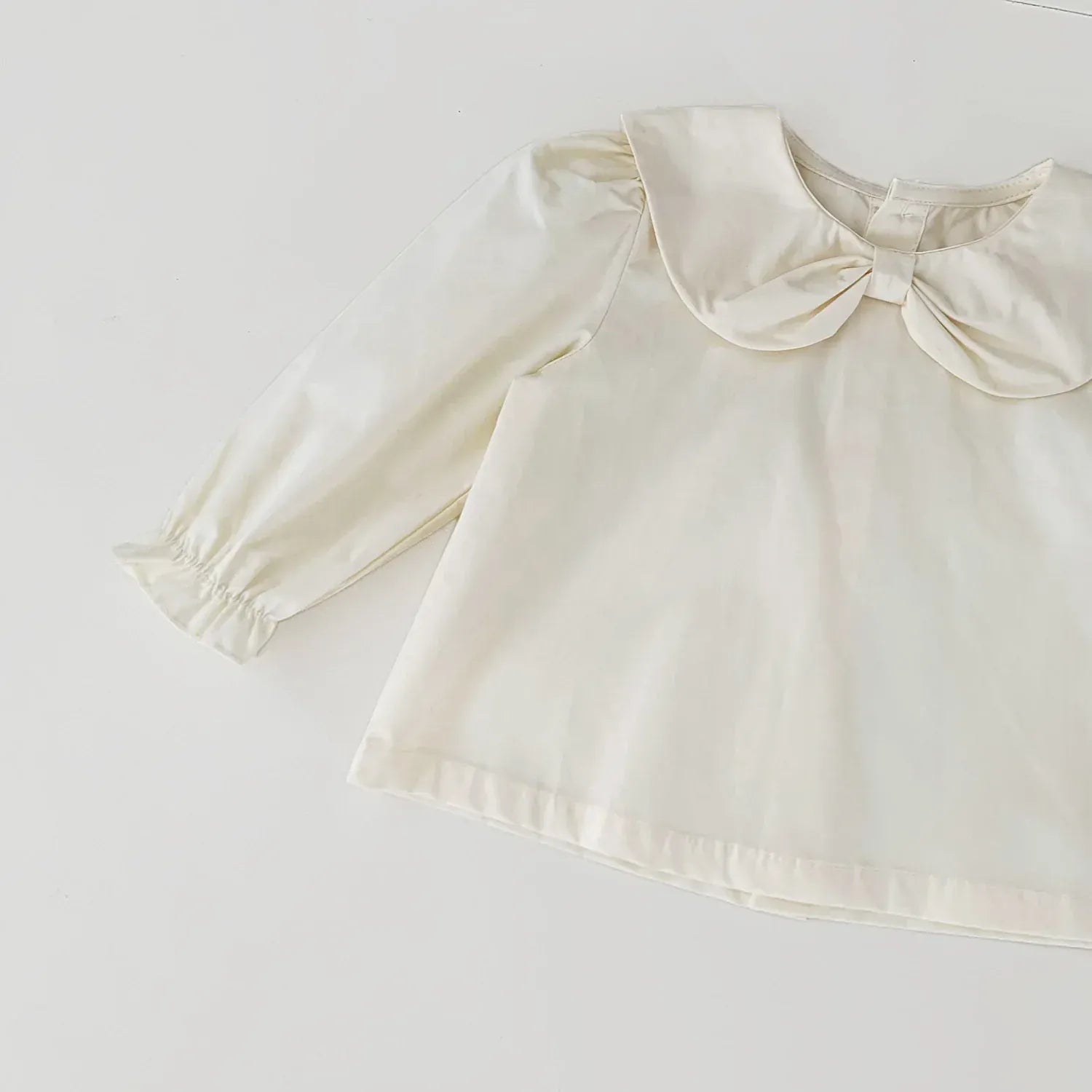 長袖シャツ・ブラウス ベビーキッズトップス リボン襟長袖パフスリーブブラウス【mh0008923】