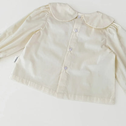 長袖シャツ・ブラウス ベビーキッズトップス リボン襟長袖パフスリーブブラウス【mh0008923】