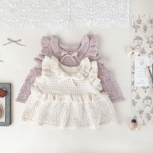 ベスト ベビーキッズベスト ラッフルフリルリボンニットベスト【mh0008925】