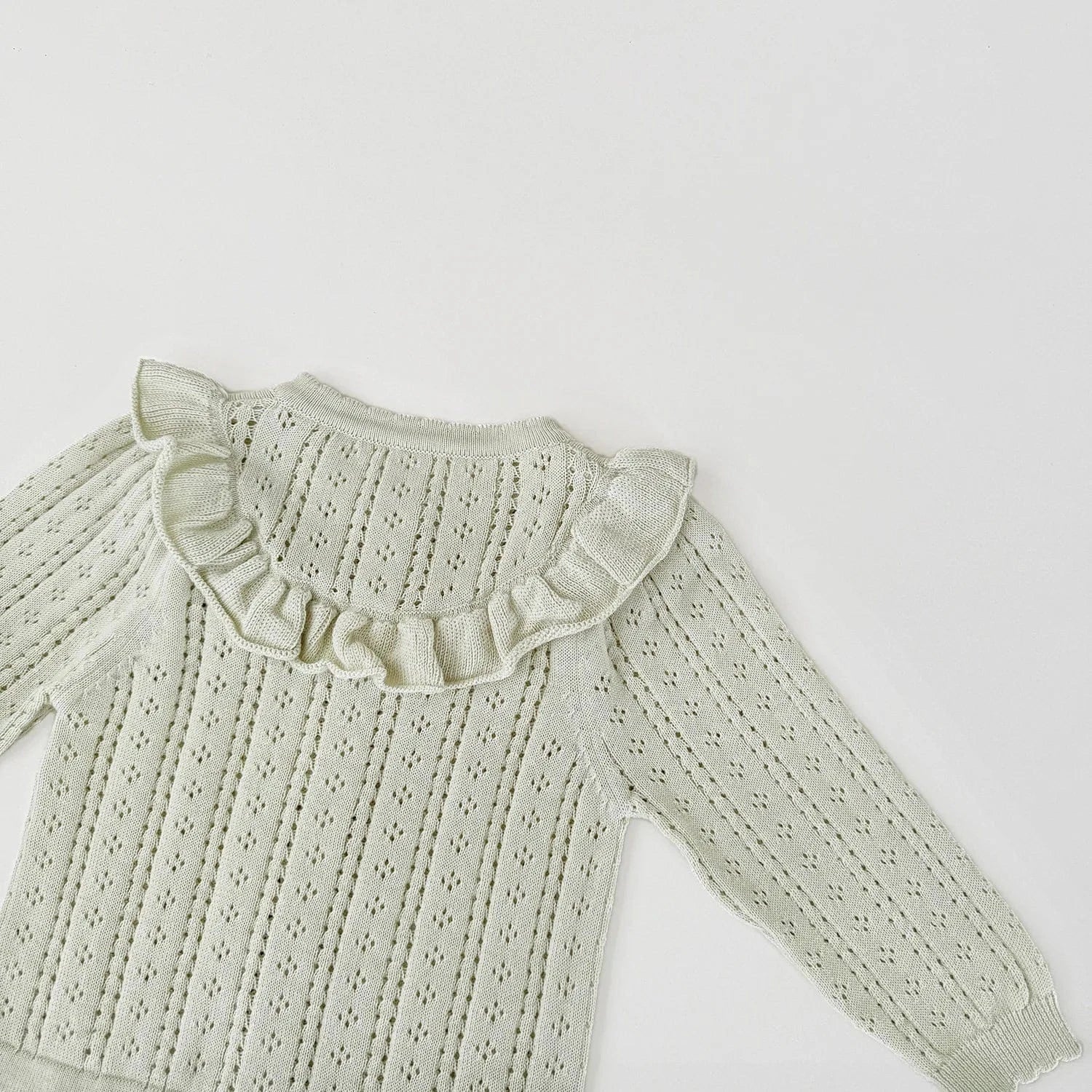 カーディガン・パーカー ベビーキッズカーディガン レースニットフリルお出かけカーディガン【mh0008928】