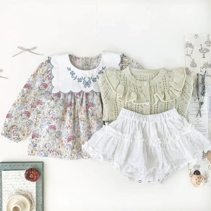 カーディガン・パーカー ベビーキッズカーディガン レースニットフリルお出かけカーディガン【mh0008928】