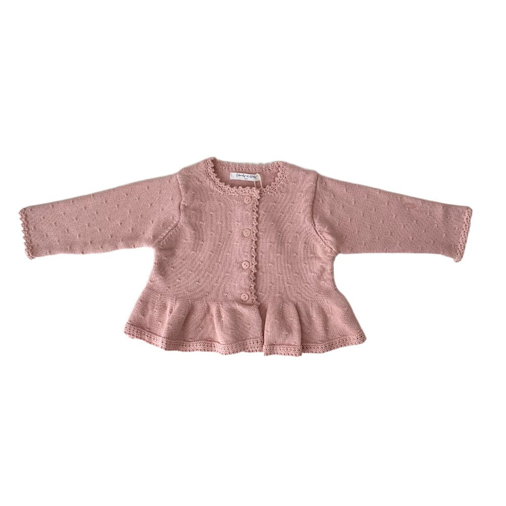 カーディガン・パーカー ベビーキッズカーディガン ペプラムフリルニット長袖カーディガンジャケット【mh0009116】