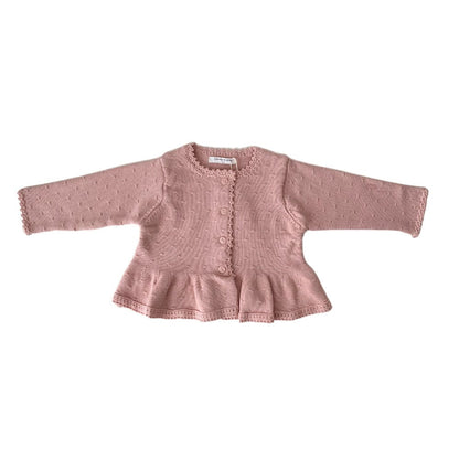 カーディガン・パーカー ベビーキッズカーディガン ペプラムフリルニット長袖カーディガンジャケット【mh0009116】