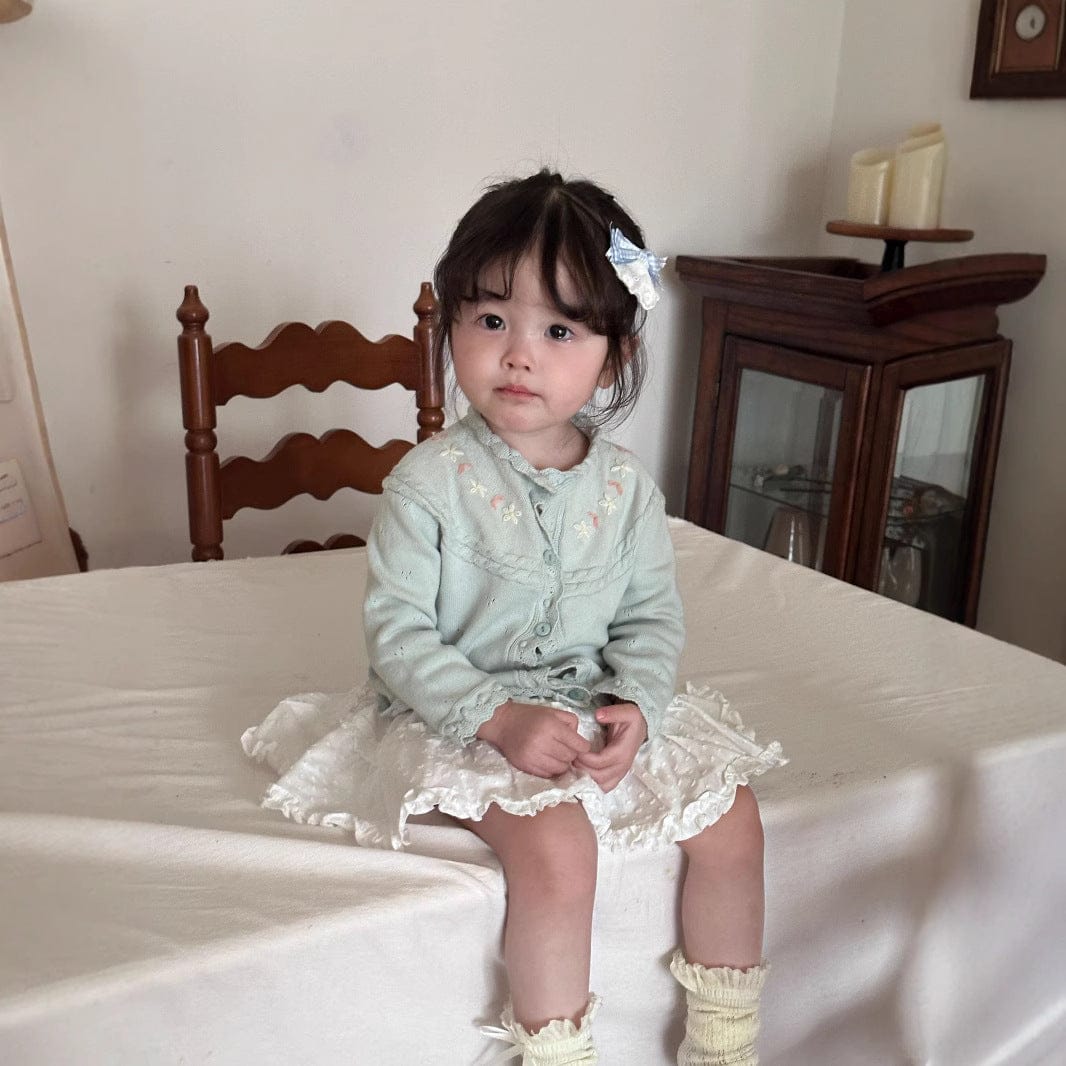 カーディガン・パーカー ベビーキッズカーディガン フラワー刺繍ニット長袖カーディガンジャケット【mh0009117】