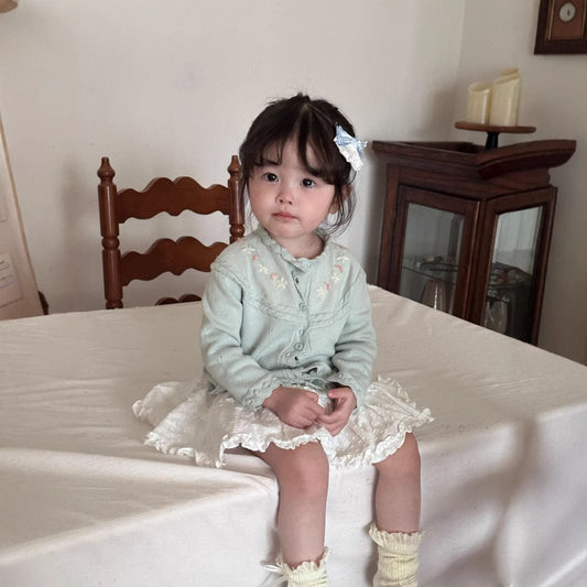 カーディガン・パーカー ベビーキッズカーディガン フラワー刺繍ニット長袖カーディガンジャケット【mh0009117】