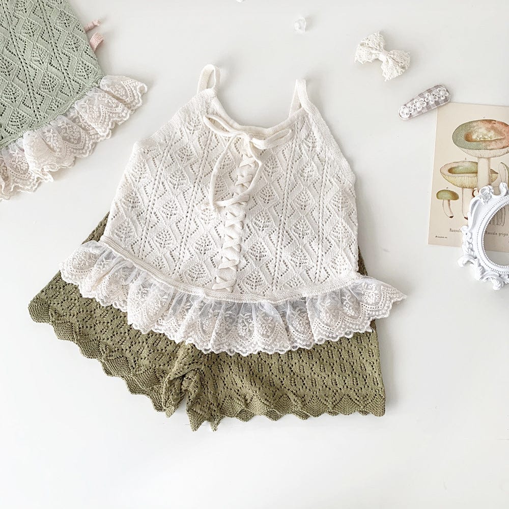 ハーフパンツ・ショートパンツ レースニットショートパンツ【mh0009557】