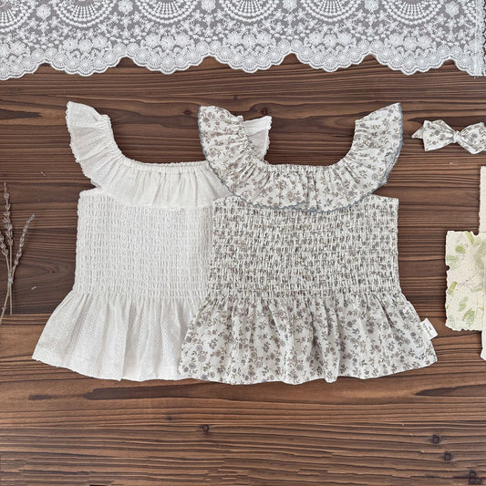 タンクトップ・キャミソール・ノースリーブトップス オフショルダーフラワープリントシャーリングトップス【mh0009563】