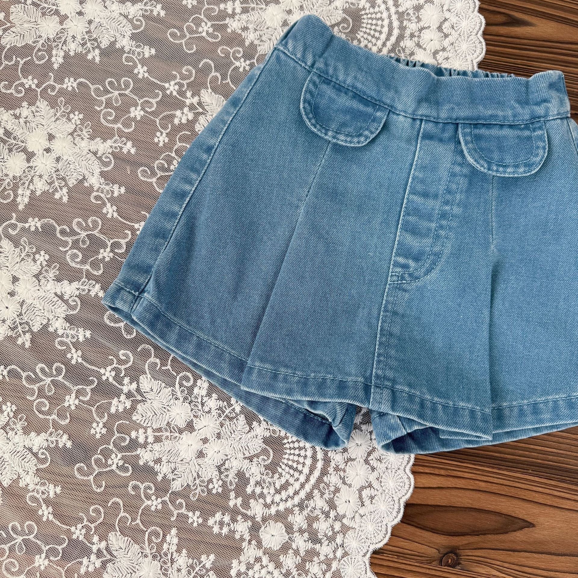 ハーフパンツ・ショートパンツ ソフトデニムフラップスカートショートパンツ【mh0009564】