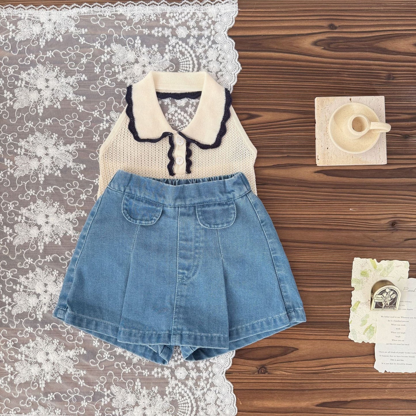 ハーフパンツ・ショートパンツ ソフトデニムフラップスカートショートパンツ【mh0009564】