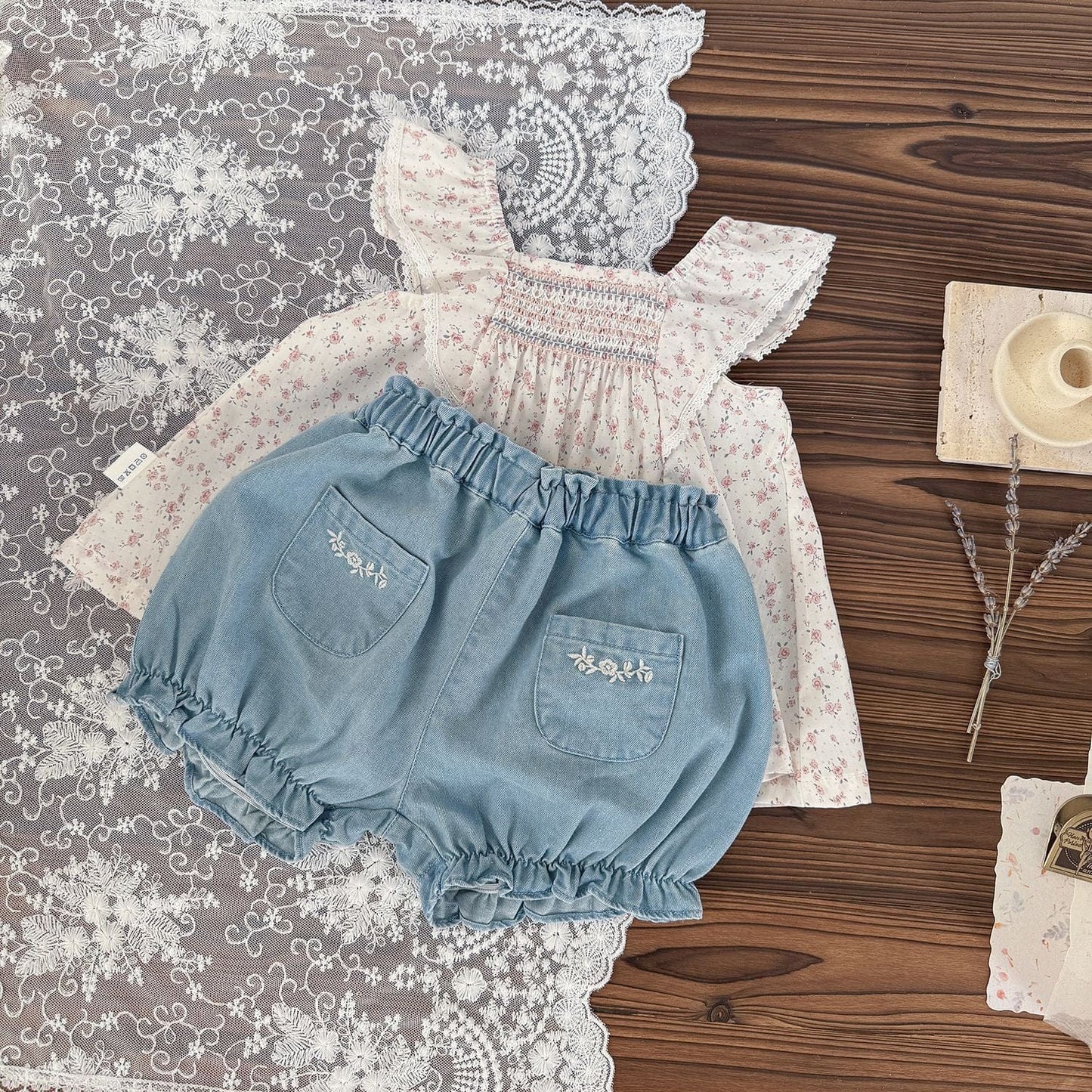 ハーフパンツ・ショートパンツ 刺繍デニムバルーンショートパンツ【mh0009565】