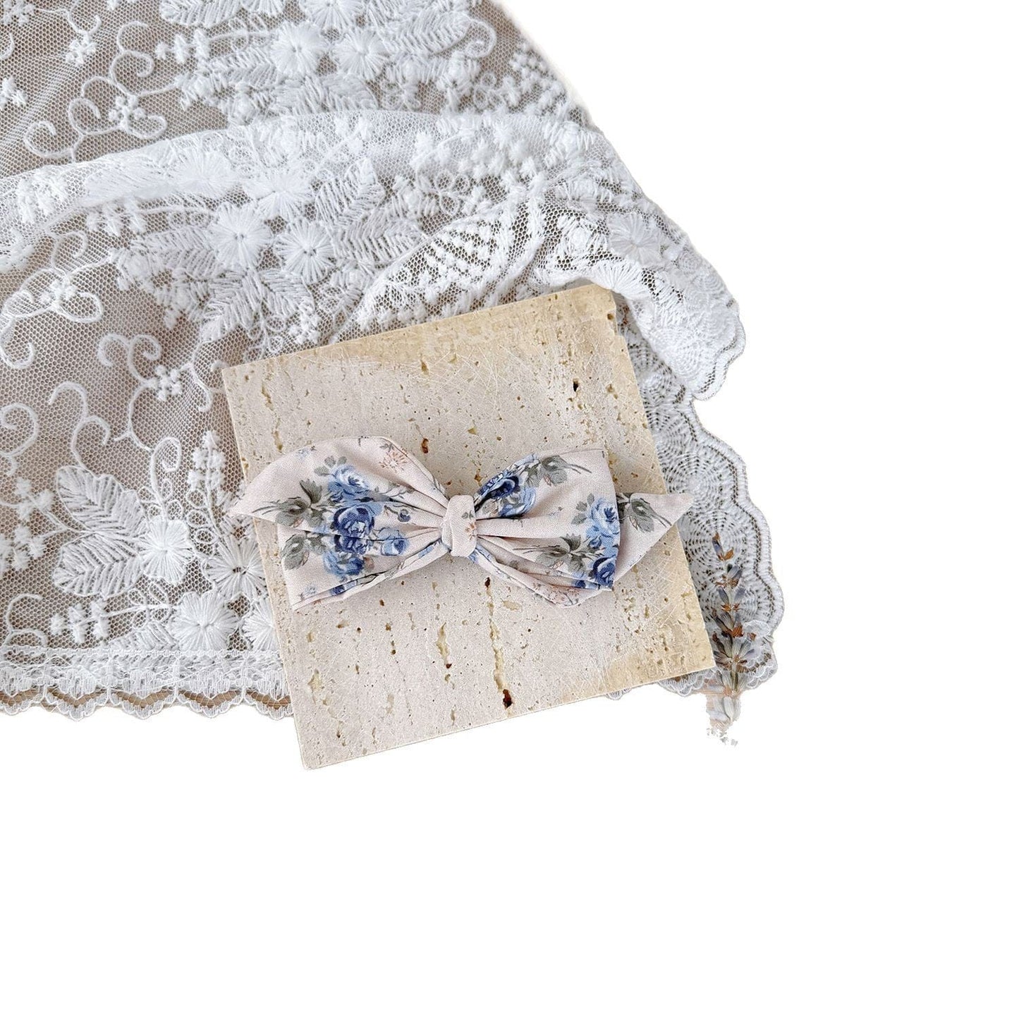 ヘアアクセサリー フラワープリントリボンヘアピン【mh0009569】