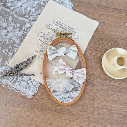 ヘアアクセサリー フラワープリントリボンヘアピン【mh0009569】