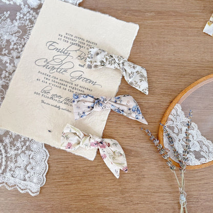 ヘアアクセサリー フラワープリントリボンヘアピン【mh0009569】