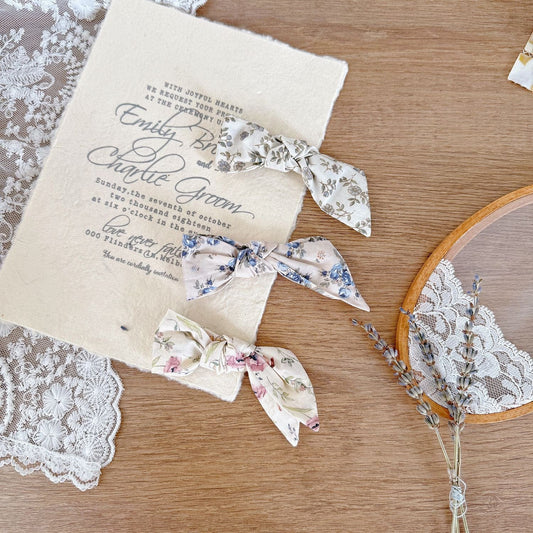 ヘアアクセサリー フラワープリントリボンヘアピン【mh0009569】