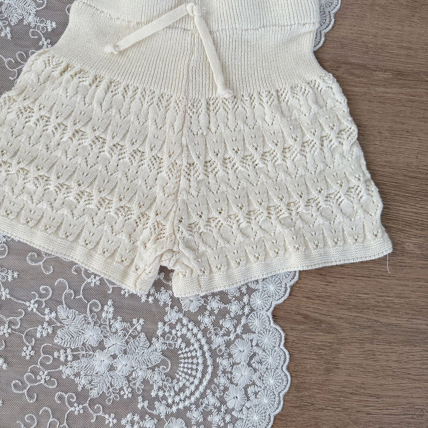 ハーフパンツ・ショートパンツ レースニットワイドルーズショートパンツ【mh0009571】