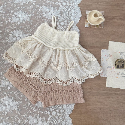 ハーフパンツ・ショートパンツ レースニットワイドルーズショートパンツ【mh0009571】