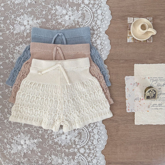 ハーフパンツ・ショートパンツ レースニットワイドルーズショートパンツ【mh0009571】