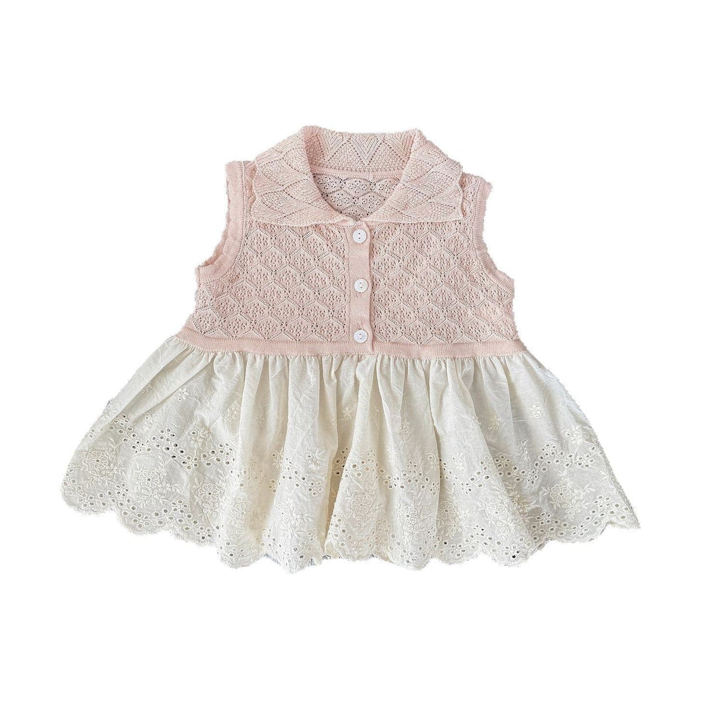 タンクトップ・キャミソール・ノースリーブトップス ペプラムレースノースリーブ襟付きトップス【mh0009572】