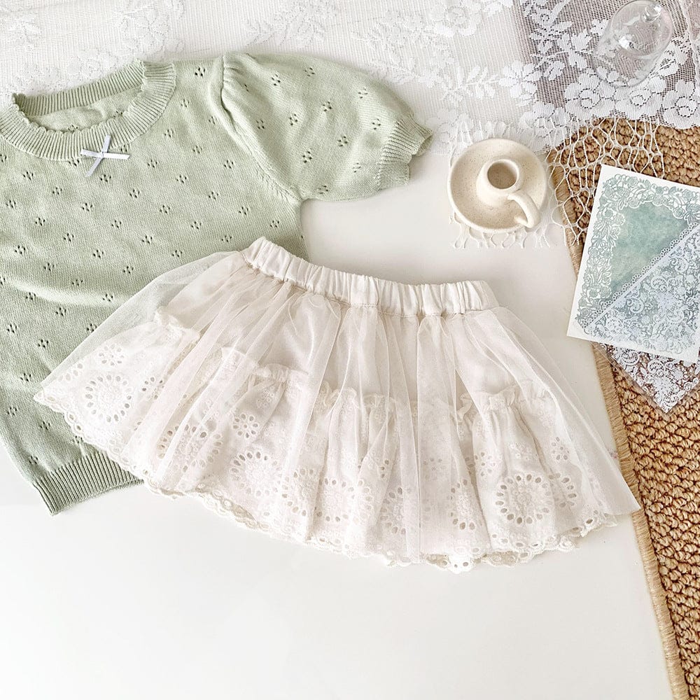 スカート メッシュチュールレースミニスカート【mh0009574】