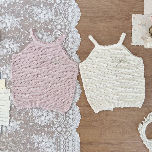 タンクトップ・キャミソール・ノースリーブトップス レースニットキャミソールタンクトップス【mh0009791】