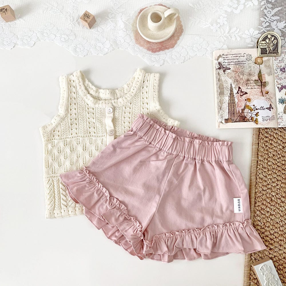 ハーフパンツ・ショートパンツ 裾フリルガーリーショートパンツ【mh0009795】