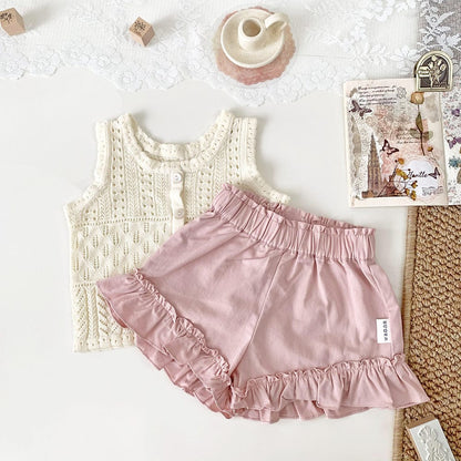 ハーフパンツ・ショートパンツ 裾フリルガーリーショートパンツ【mh0009795】