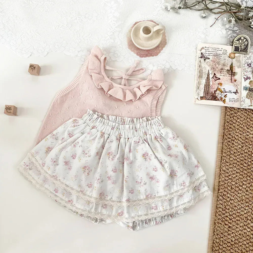 タンクトップ・キャミソール・ノースリーブトップス ラッフルフリル襟バックオープンノースリーブニットトップス【mh0009797】