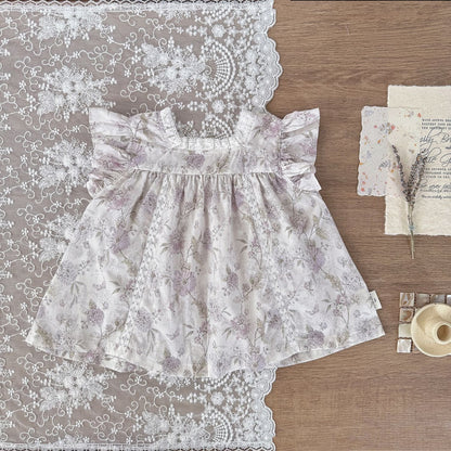 タンクトップ・キャミソール・ノースリーブトップス フラワープリントショルダーフリルブラウス【mh0010421】