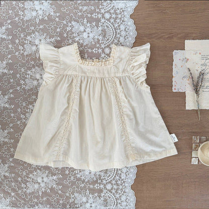 タンクトップ・キャミソール・ノースリーブトップス フラワープリントショルダーフリルブラウス【mh0010421】