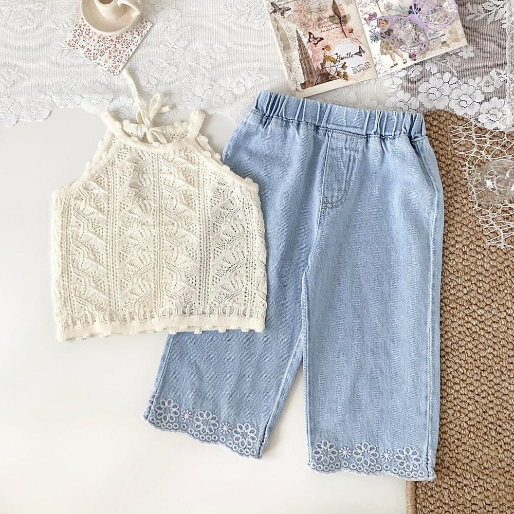 タンクトップ・キャミソール・ノースリーブトップス レースニットガーリータンクトップ【mh0010422】