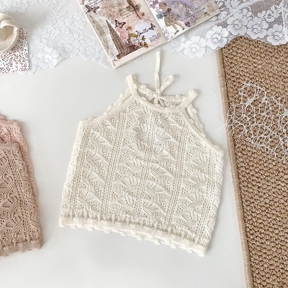 タンクトップ・キャミソール・ノースリーブトップス レースニットガーリータンクトップ【mh0010422】