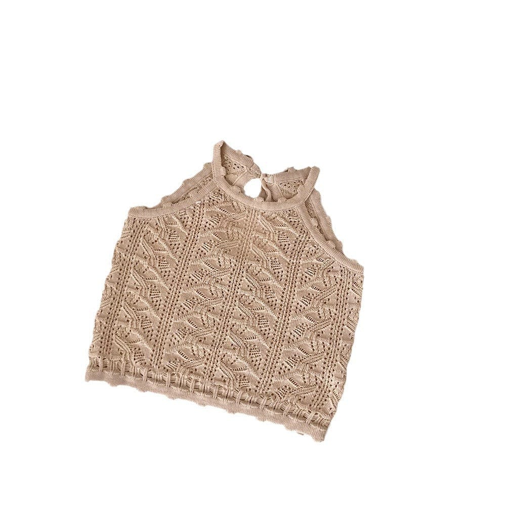 タンクトップ・キャミソール・ノースリーブトップス レースニットガーリータンクトップ【mh0010422】