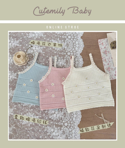 タンクトップ・キャミソール・ノースリーブトップス フラワー刺繍キャミソールトップス【mh0010423】