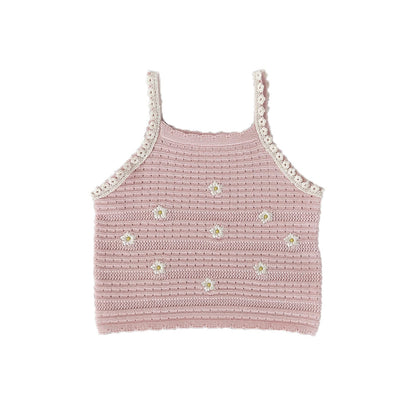 タンクトップ・キャミソール・ノースリーブトップス フラワー刺繍キャミソールトップス【mh0010423】