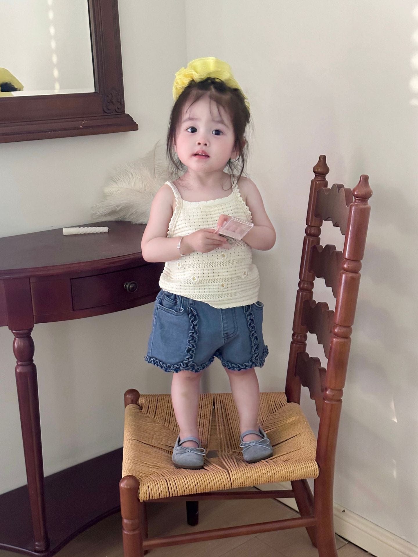 ハーフパンツ・ショートパンツ フリルエッジデニムショートパンツ【mh0010427】