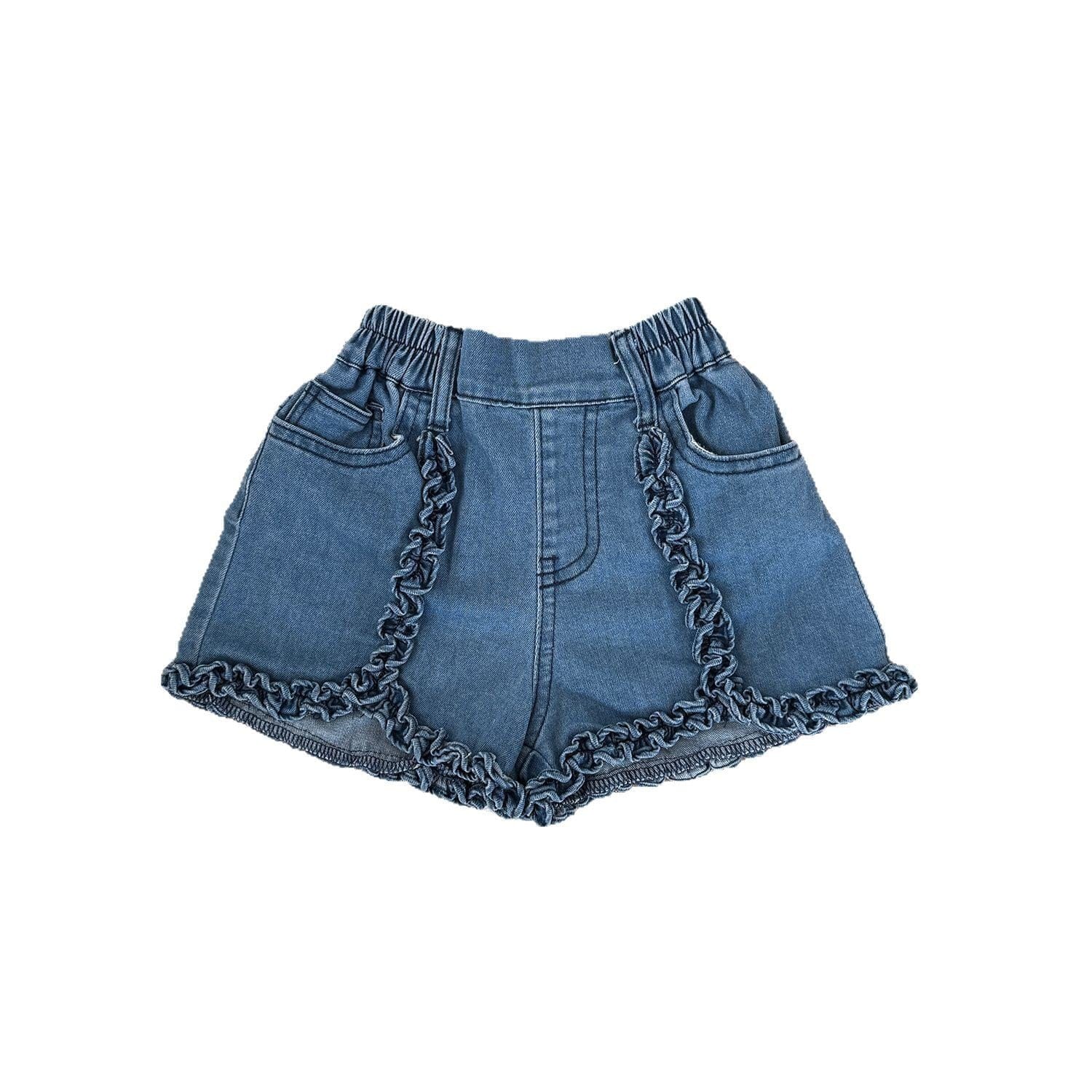 ハーフパンツ・ショートパンツ フリルエッジデニムショートパンツ【mh0010427】